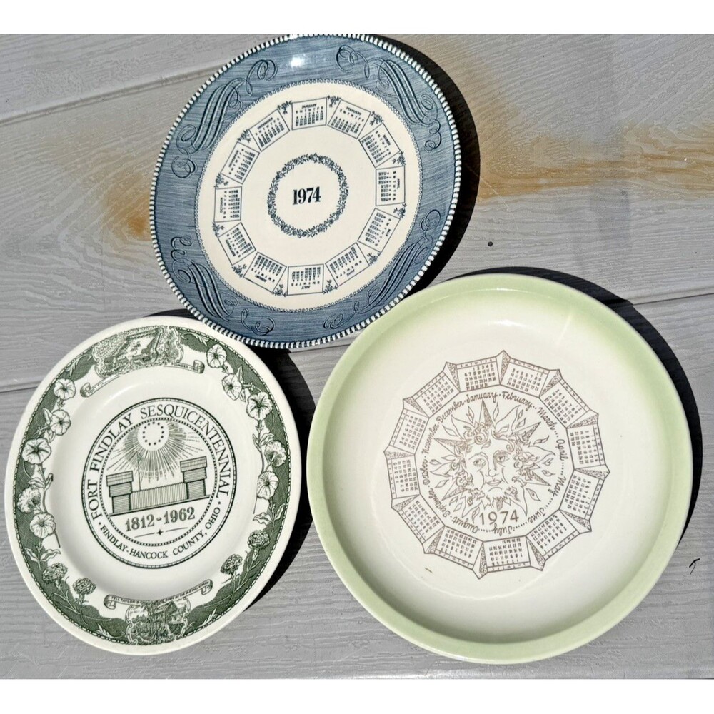 Lot of 3 Royal China Currier & Ives Vintage 1974 Calendar Commemorative Plates